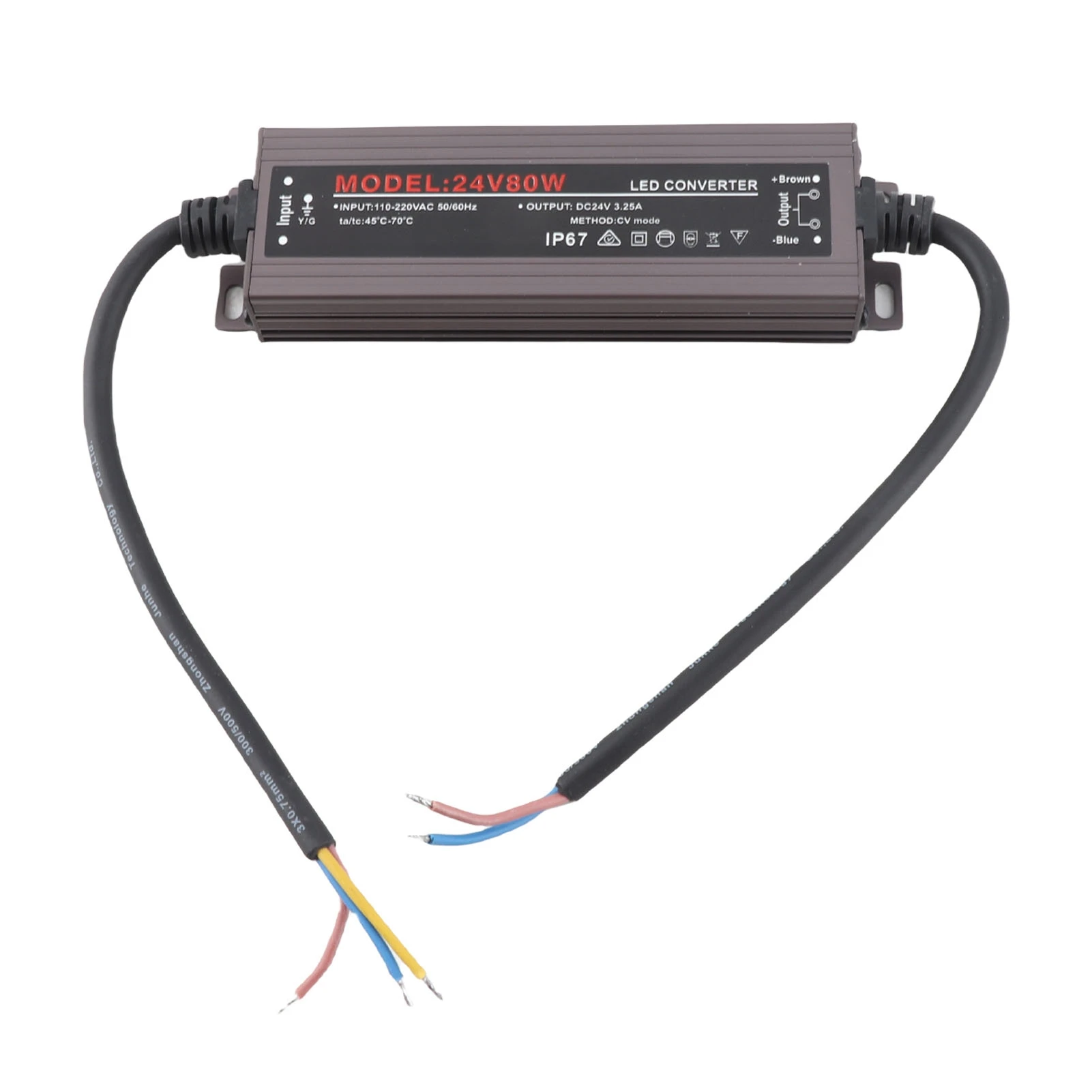 Wired 80W Ultrathin Waterproof Switch LED Driver Power Supply Source AC110‑250V 50/60HZ