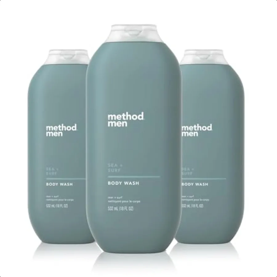 

Мужчины Body Wash Sea + Surf Paraben and Phthalate Free 18 FL Oz Упаковка из 3 смягчающих веществ