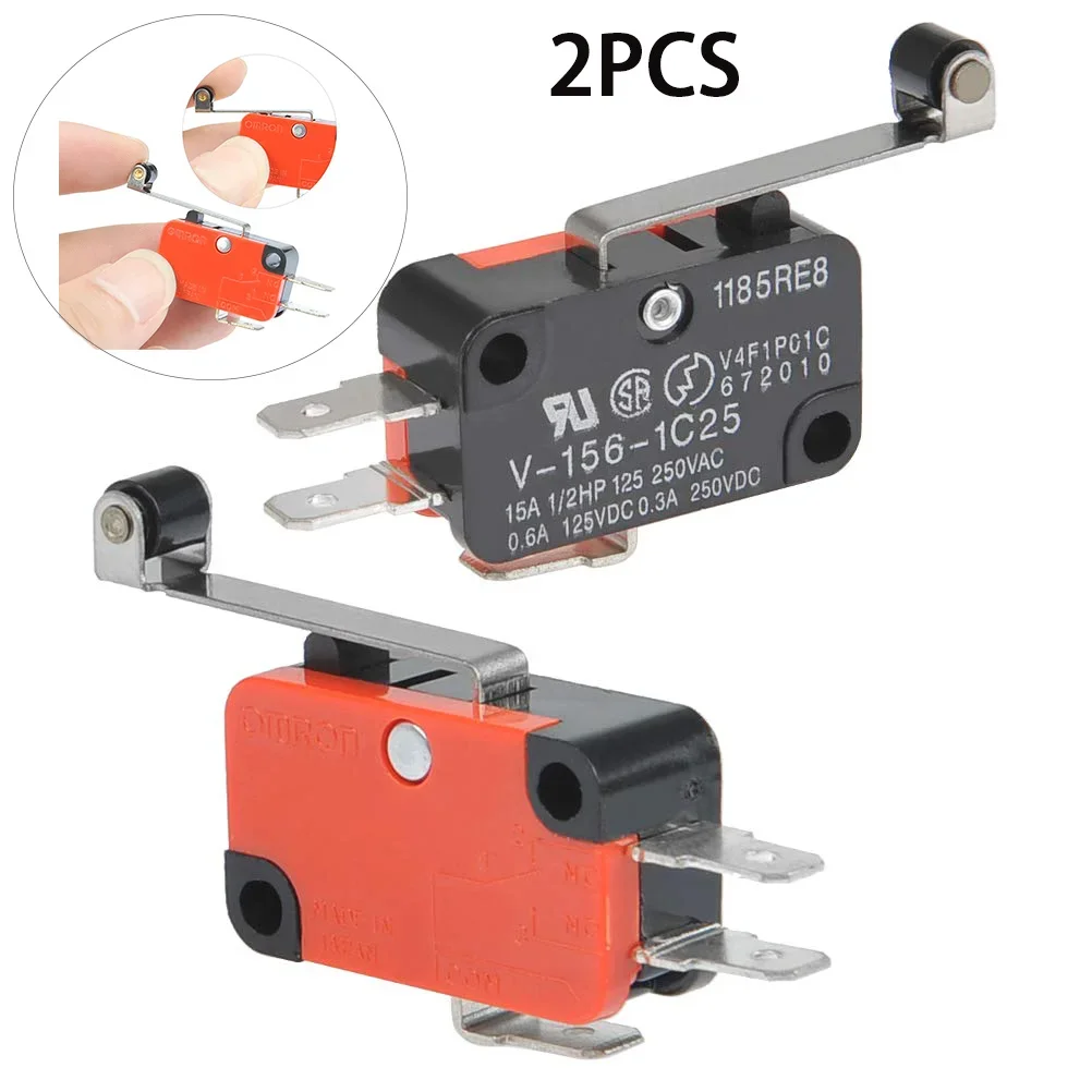 

2PCS V-156-1C25 15A The micro switch, Push Button SPDT Momentary Snap Action Limit switch, travel switch