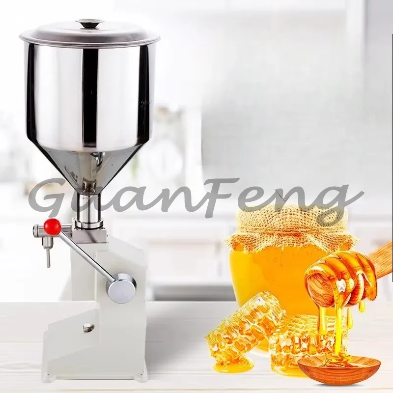 5-100ml Adjustable Manual Hand Pressure Liquid Paste Filling Machine, Quantitative Honey Beverage Bottle Filler