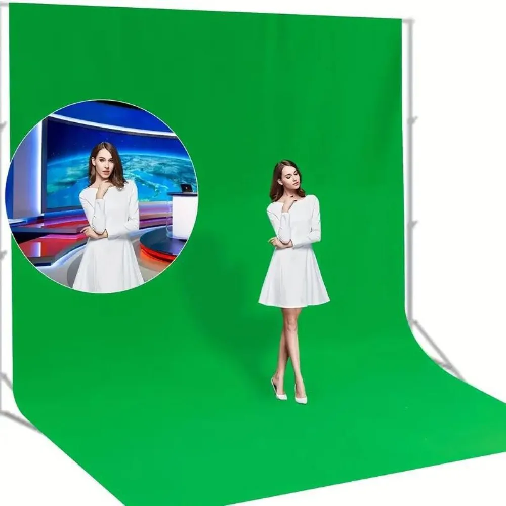 

White, Black, Green Screen Backdrop for Photography, Chromakey Virtual Background for Zoom Meeting, Party Decor Video Studio