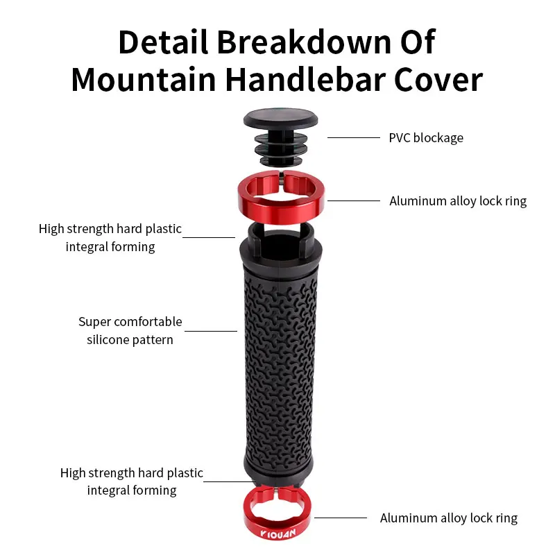 Bicycle Handlebar Grips Bike Handlebar Grips Double Lock-On Shock-Absorbing Comfortable Cycling Handlebar Grips