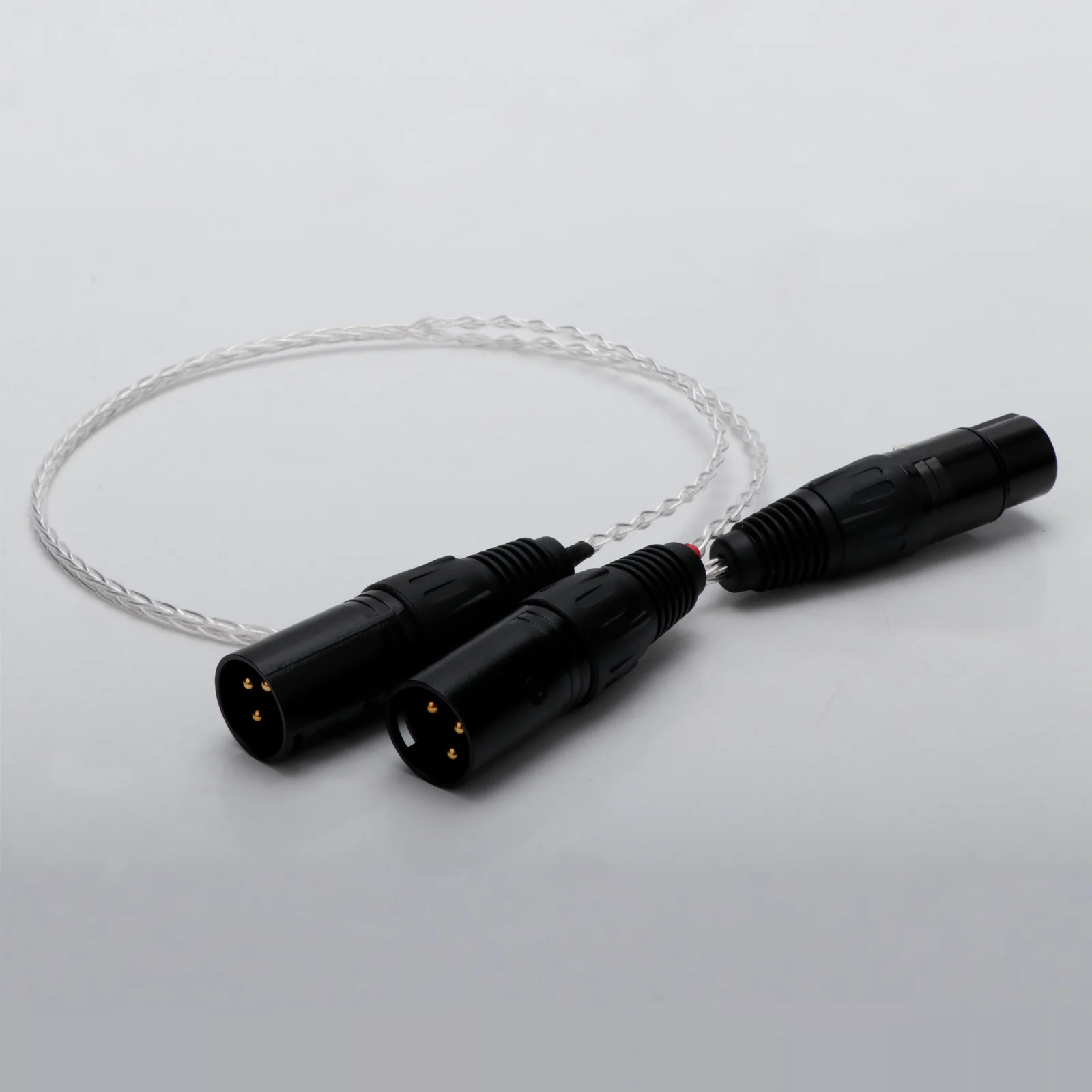 

Pair Hifi 7N OCC Single Crystal Copper Silver Plated XLR Cable Audio XLR Male to Female Extension Cable Carbon Fiber XLR Plug