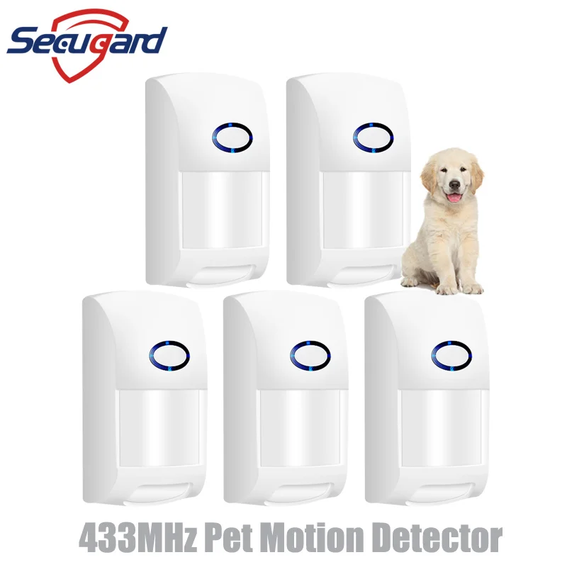 

433MHz Motion Sensor Wireless Infrared PIR Detector Indoor 25kg PET Immune Detectors Wholesale For Home Security Alarm System