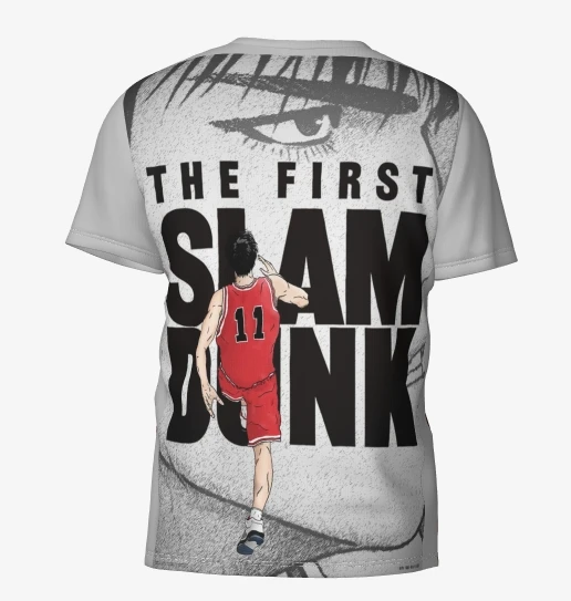 Novedad de verano, camiseta de manga corta de Anime SLAM DUNK para hombre, camiseta 100% de poliéster, camiseta de alta calidad
