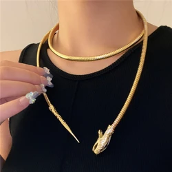 SHANGZHIHUA Trendy Jewelry Snake Necklace Hot Selling Personality Design Soft Metal Necklace For Women 2024 Jewelry Accessories