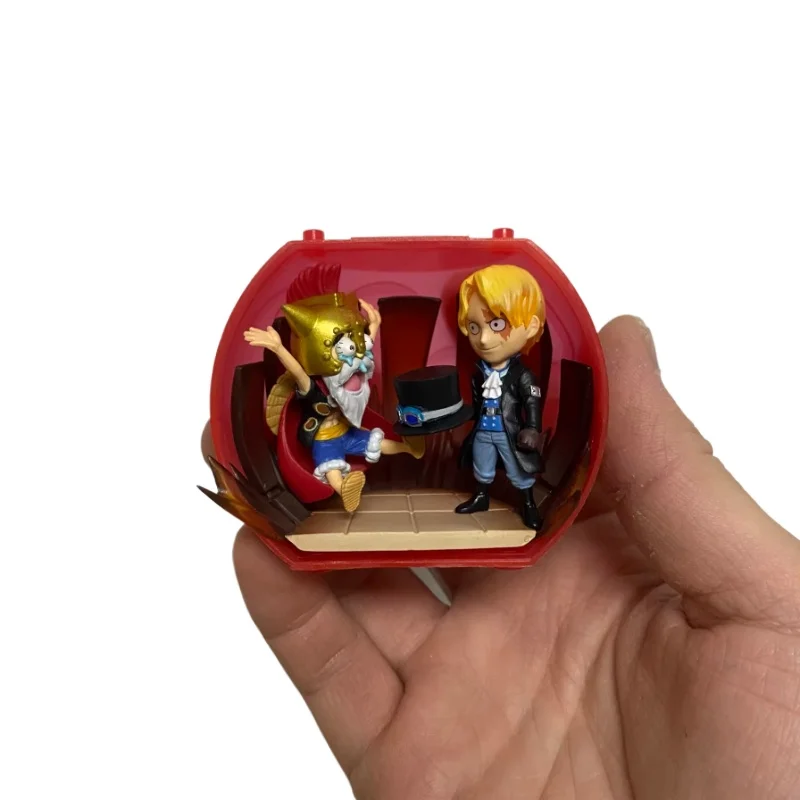 バンダイ純正-ワンピース-モンキー・d・ルフィ-限定カプセル玩具-サボ-キャラクターシーン-記念日フィギュア＆コレクタブル