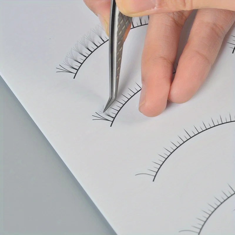 Profesjonalny podręcznik do przedłużania rzęs, wzornik do ćwiczeń, papierowy szablon do mapowania rzęs, poradnik dla początkujących, zestaw do przedłużania sztucznych rzęs.