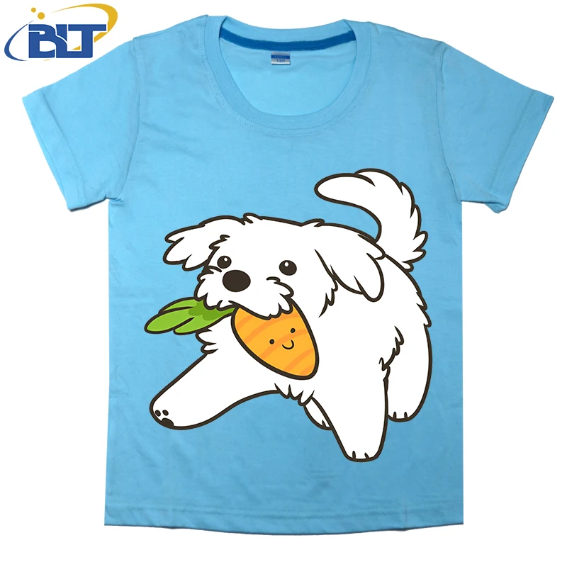 

Maltese puppy printed kids T-shirt summer cotton short-sleeved casual tops for boys and girls