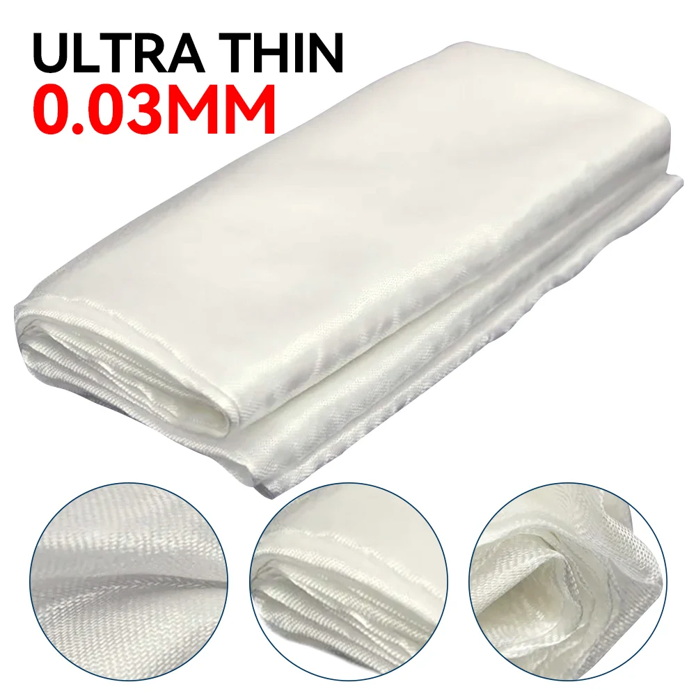 1mx1.27m Flame Retardant Ultra Thin Fiber Glass Fabric Fiberglass Cloth Density High Temperature Resistanc Fireproof DIY Fabric