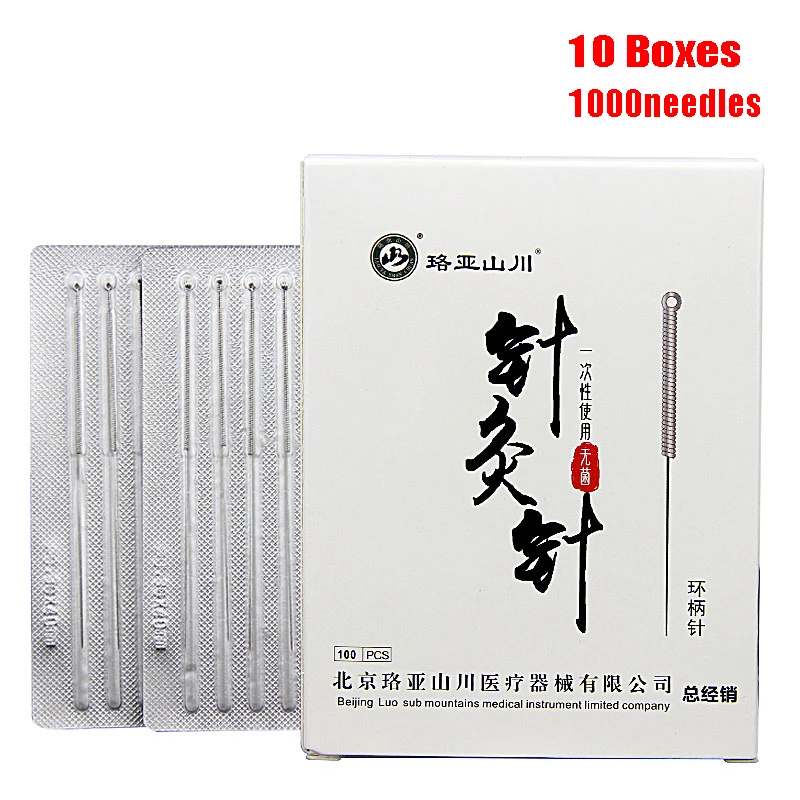 

10 boxes Acupuncture Needles ring handle Non-Needle-Tubing sterilization Package Version 100pcs/box