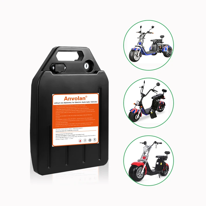 ABS Casing 20A BMS 720Wh City coco Scooter Battery 60v 12ah for 2/3 Wheels Citycoco