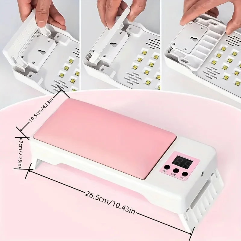 Nagelarmsteun Met Uv Led Nagellamp 2 In 1 Manicure Armleuning Kussenstandaard Professionele Gel Nageldroger Voor Vingernagels Teennagels
