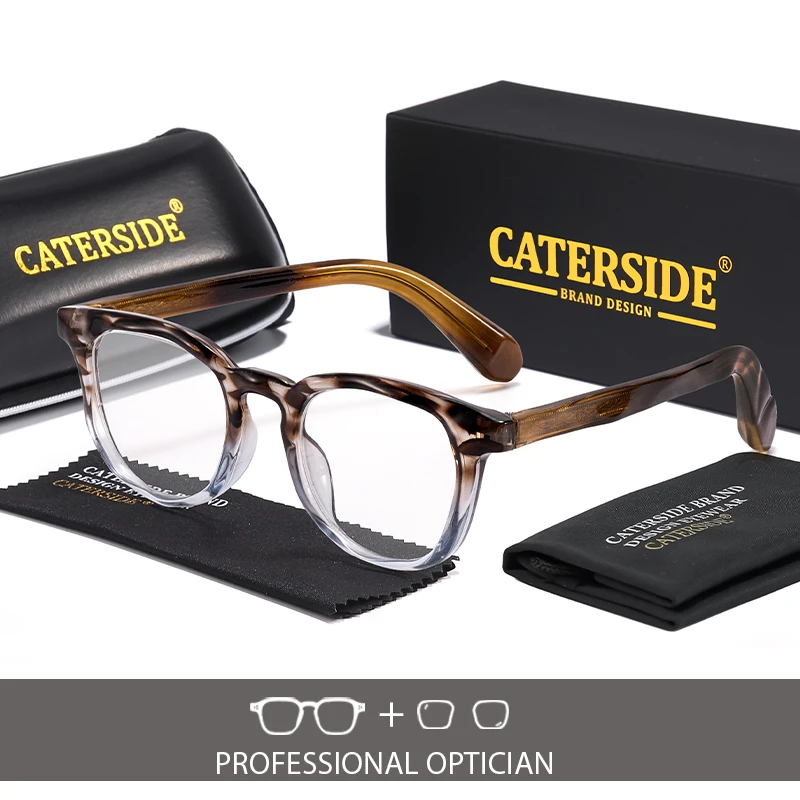 

CATERSIDE Men's Optical Glasses Fashion Design Water Pattern Frame Customized Prescription Lenses Women's Daily Reading Glasses