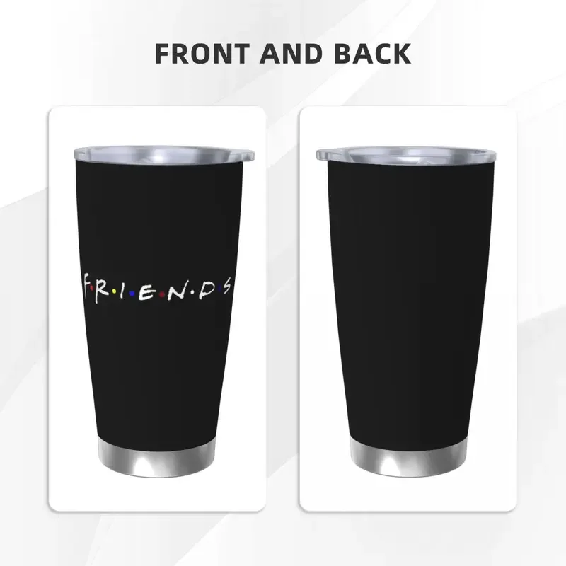 Friends TV Show Insulated Tumbler with Straws Vacuum Coffee Mugs Double Wall Car Bottle Cup, 20oz