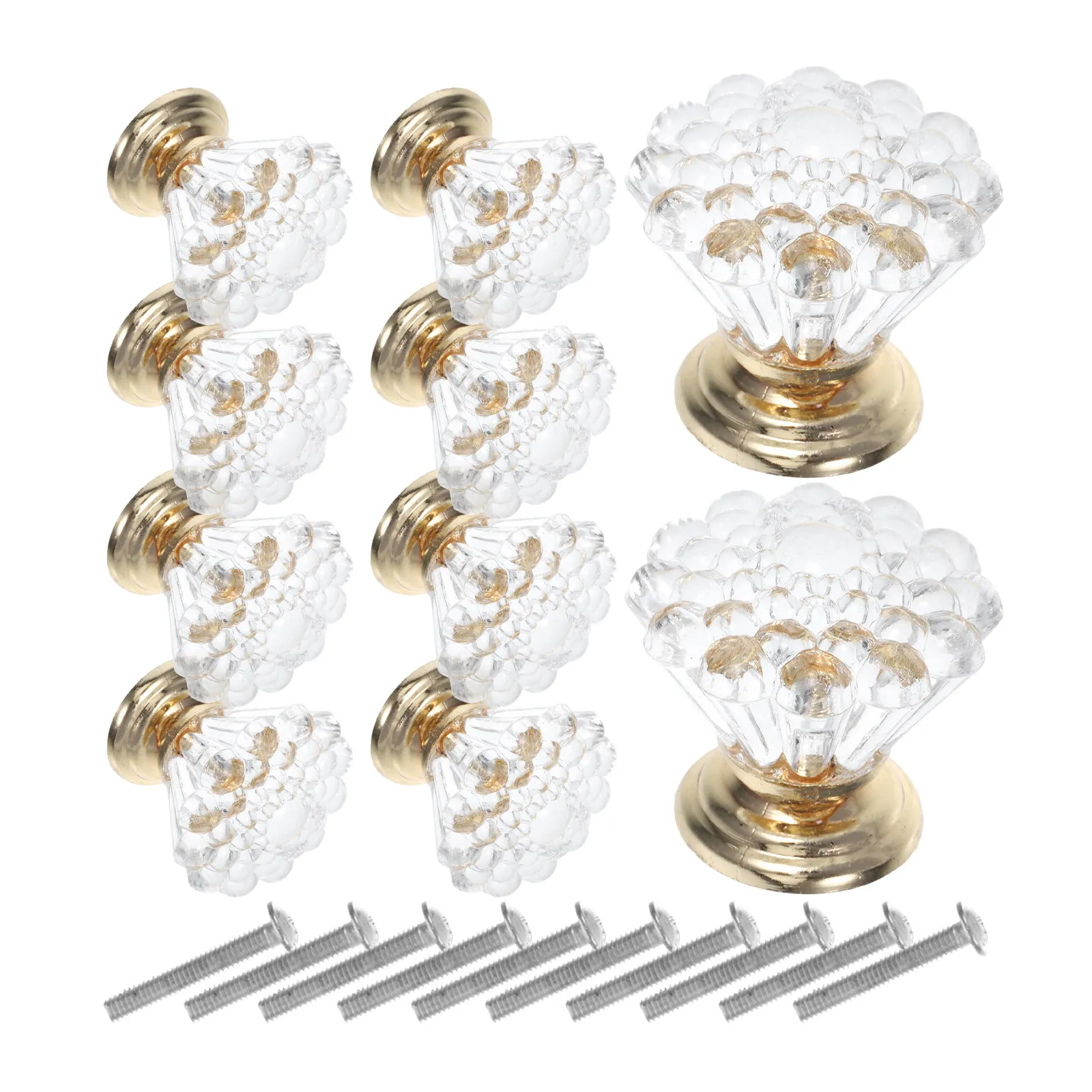 10Pcs Crystal Acrylic Pulls Single Hole Furniture Knobs for Kitchen Cabinets Dresser Doors Boho Nursery Decor