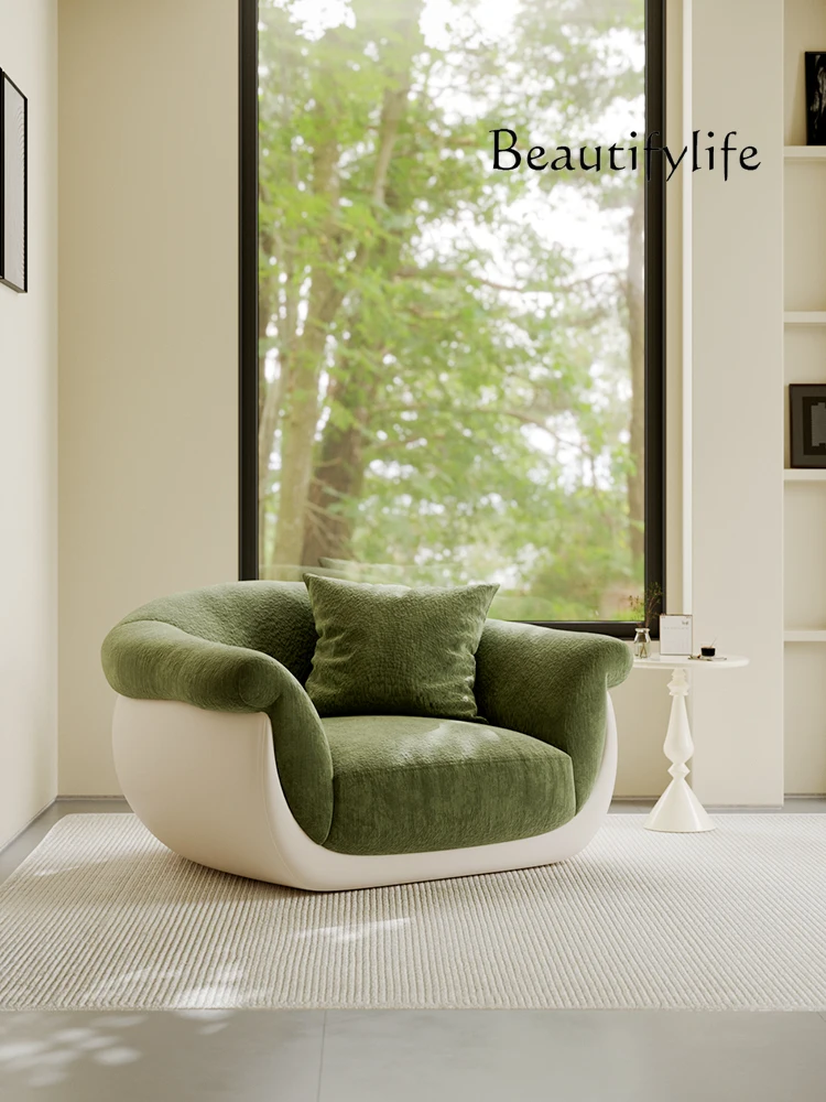 Medieval Cream Wind Lazy Chenier Single Sofa Home Designer Living Room Small Apartment Leisure Chair