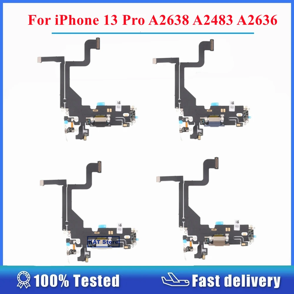 

10PCS Pack For iPhone 13 Pro A2638 A2483 A2636 A2639 A2640 USB Connector Dock Charger Charging Port Flex Cable Replacement