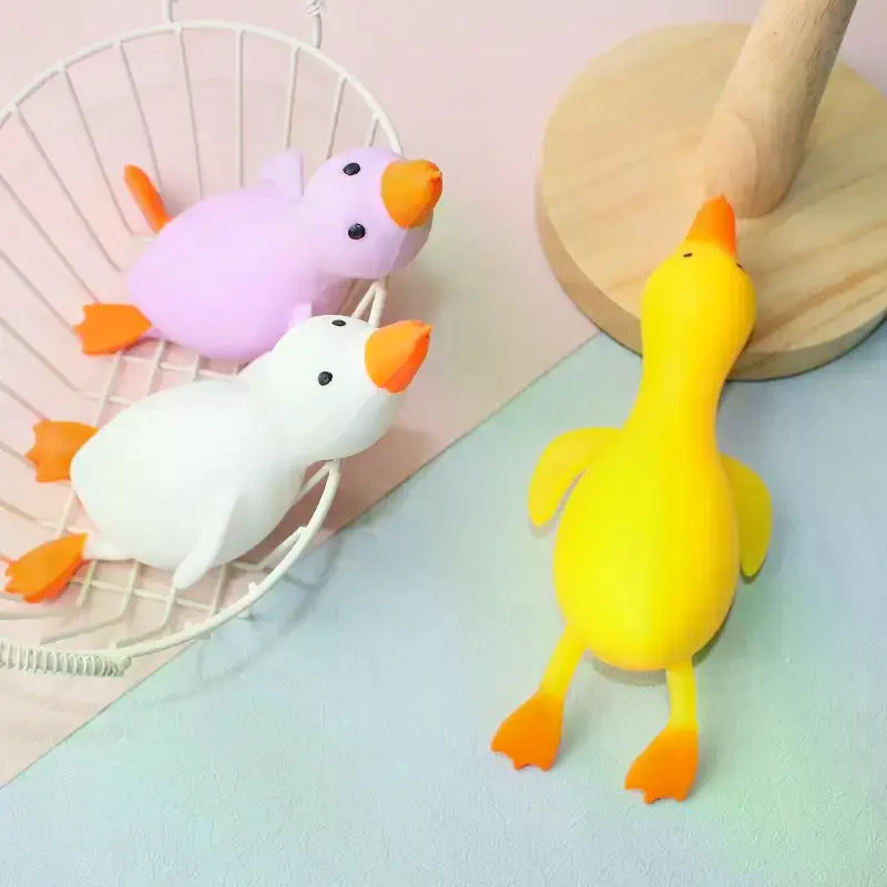 Squeezable Duck Stress Reliever, Sand Sculpture Duck Little Yellow Duck Toy for Stress Relief