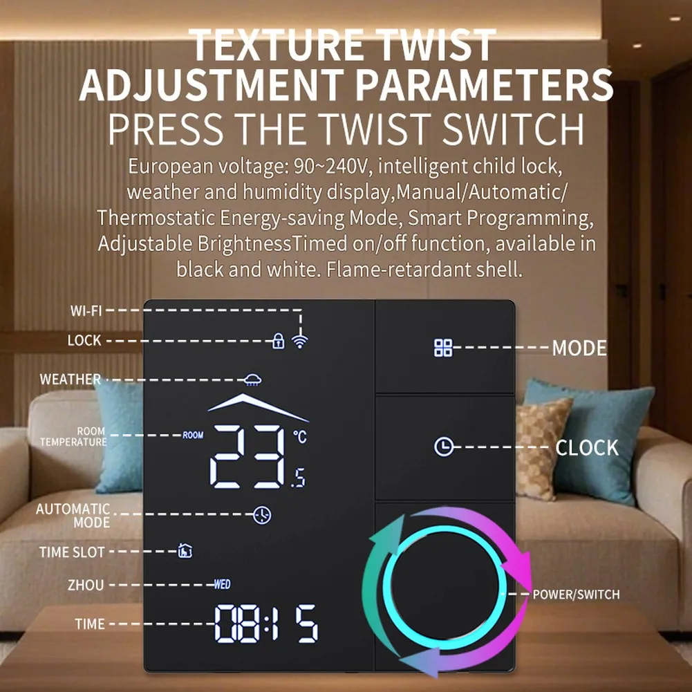 

Energy Efficient System Floor Water Heating Automatic Screen Adjustment Child Lock Feature Automatic Brightness Adjustment