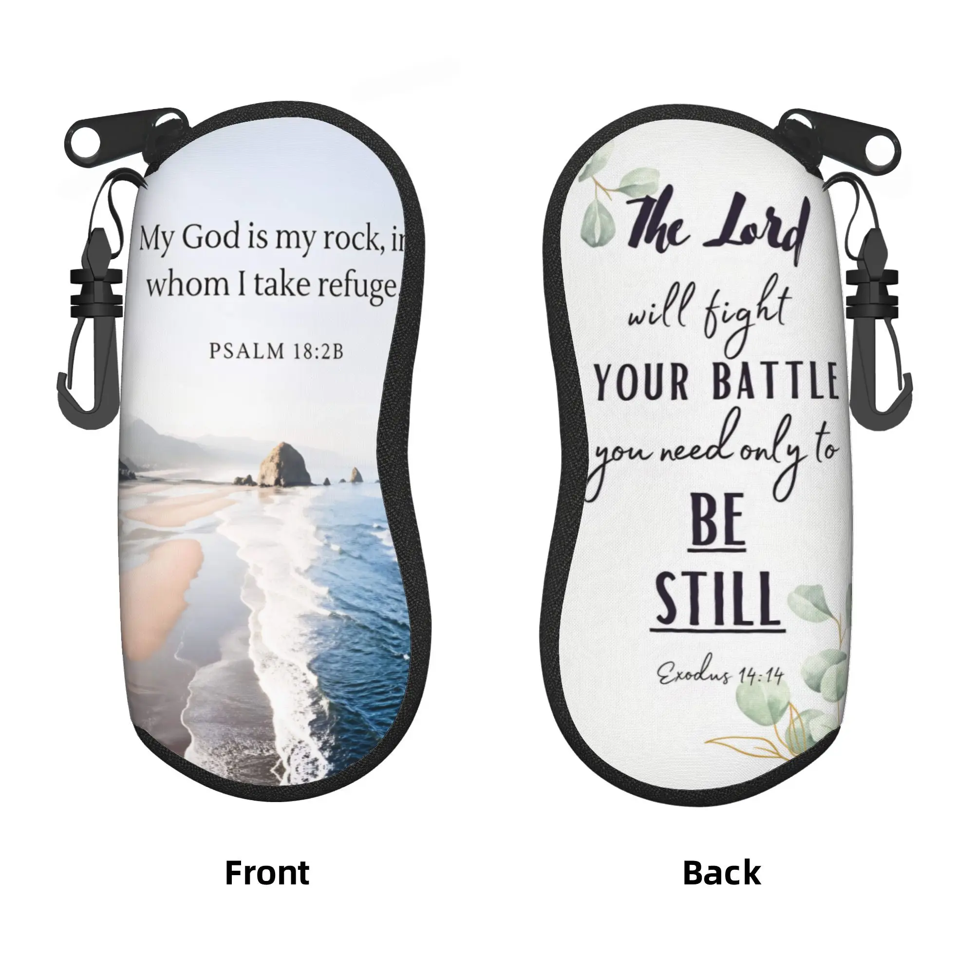 

My God is my rock in whom I take refuge Glasses Case Cover Unisex Sunglasses Pouch Fashion Print Eyewear Organizer
