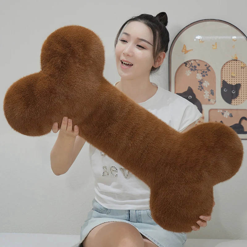 70cm heiß ins nordischen Knochen Plüsch Puppe Anhänger Kissen super weich braun khaki weiß Knochen Plüsch Kissen Wohnkultur für Haustiere Hund Geschenk