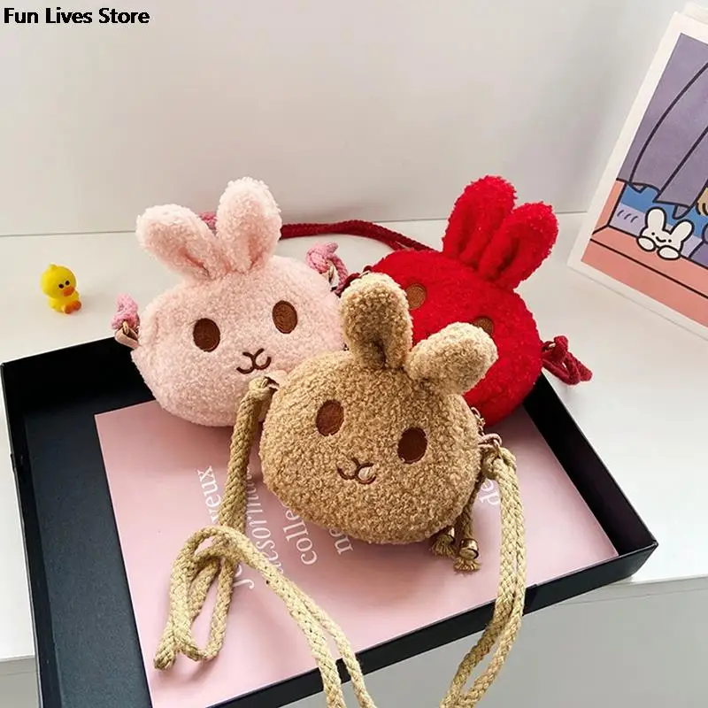 

Cartoon Children Plush Crossbody Bag Winter Cute Rabbit Coin Purse Mini Bunny Handbags Kids Small Shoulder Bags Girls Totes