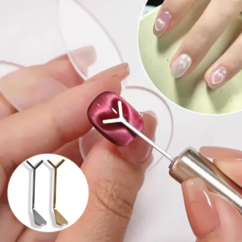

Y-shaped Love Heart Magnetic Auxiliary Tool Cat's Eye Match with Nail Magnet Suck Cat Eye Heart Shapes Effect Gel DIY Tool