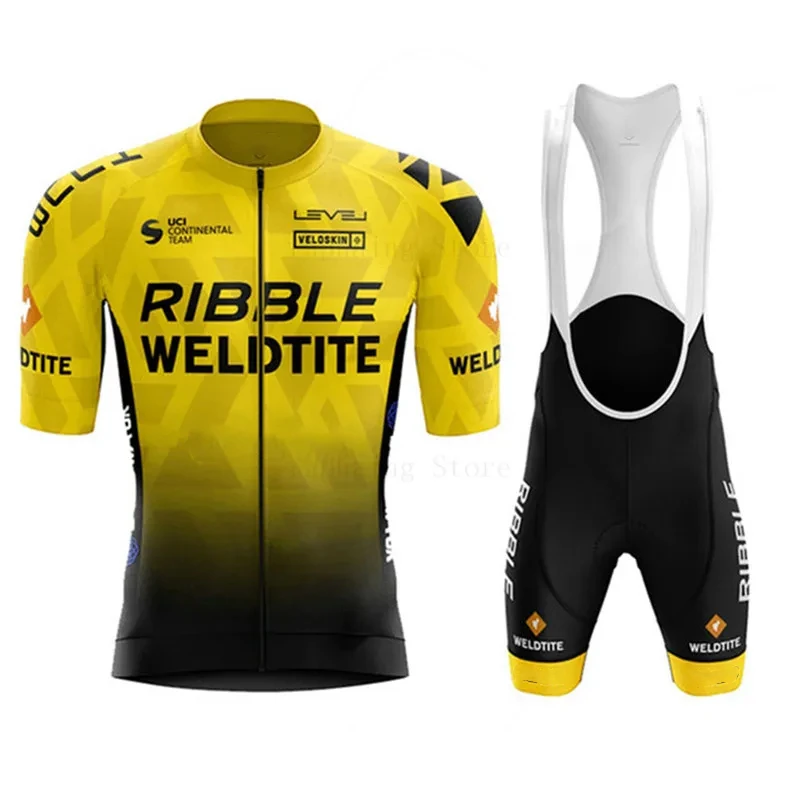 Комплект велосипедной формы Ribble Weldtite Pro Team: летний дышащий велоджерси для мужчин, одежда для MTB, велоформа, униформа, костюм для велоспорта