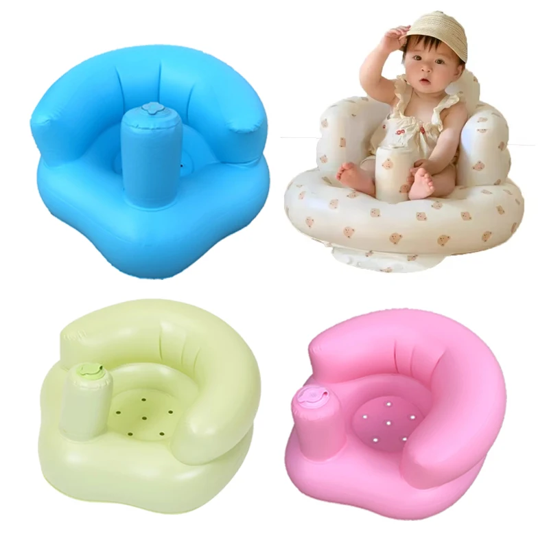 Multifunctional Baby Inflatable Sofa Infant PVC Seat Child Learning Dinner Chair Portable Bath Stool Beach Armchair For Kids