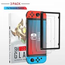 3pcs For Nintendo Switch Tempered Glass Screen Protector Anti-Scratch 9H HD Protective Cover For Switch Game Console