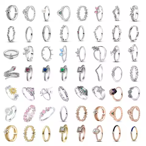 925 Sterling Silver Elevated Red&amp;Pink&amp;Blue&amp;White Square Ring Lover's Holiday Gift Jewelry Flower Butterfly Rings