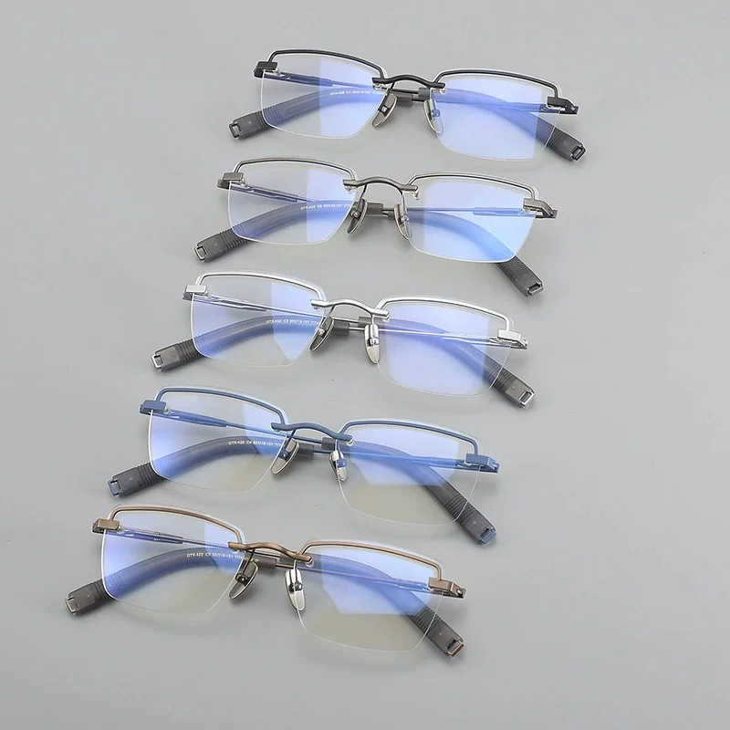 Belight Optical Rimless Square Shape ไทเทเนียมผู้ชายคลาสสิกกรอบแว่นตาเลนส์ DTX-422