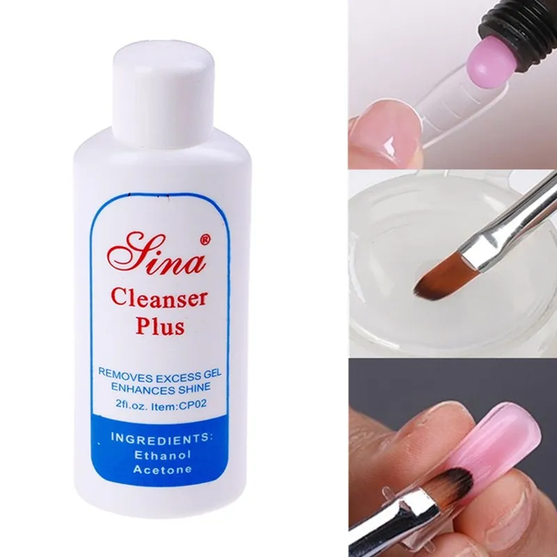 Nails Cleanser Fake Nail Remover Tool Clean False Nail Sticky Layer Extension Glues Degreaser Liquid UV Gel Polish Excess Brush