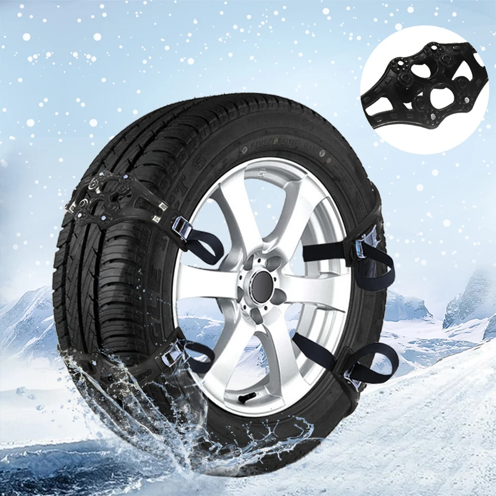 4pcs Universal Car Tire Snow Chains Anti Slip Snow Chains Nylon for Truck Snow Mud Wheel Tyre Tire Cable Ties Car Snow Chains