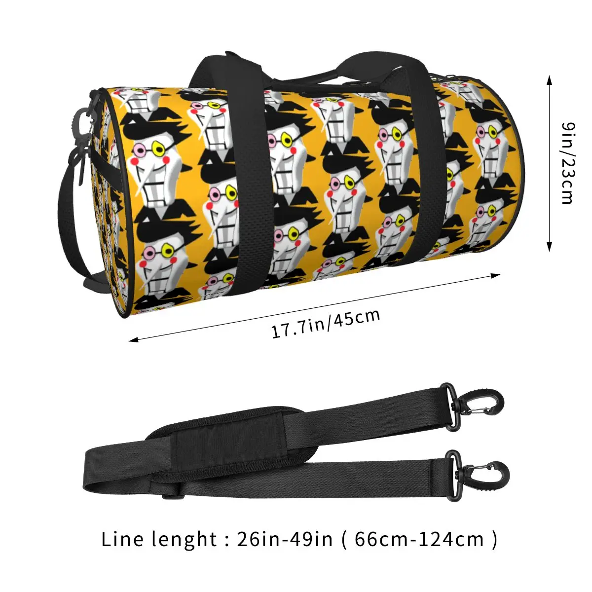 Deltarune Spamton Vector Cartoon Gym Bag Travel Training Sports Bags Men Large Capacity Cute Fitness Bag Waterproof Handbags
