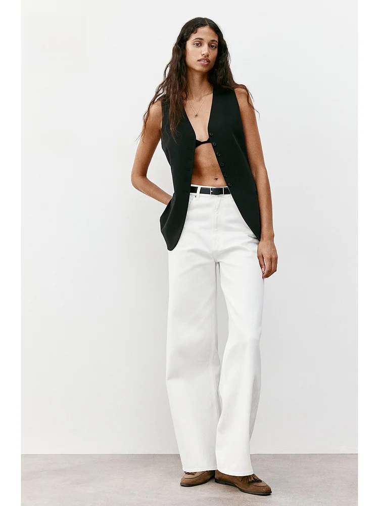 เสื้อกั๊กสูททรงเข้ารูป คอวี แฟชั่นฤดูใบไม้ร่วงสำหรับผู้หญิง สไตล์ H&M ทันสมัย เรียบหรู ใส่สบาย เหมาะสำหรับใส่ทำงาน