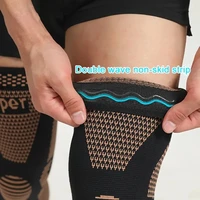 1 pièce/2 pièces Genouillères de compression en cuivre, extensibles, soutien complet de la jambe, genouillère en tissu tricoté respirant 3