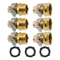 3pcs 3/4'' 5/8'' Garden Hose Quick Connectors Repair Damaged Leaky Water Tubeing Adapter Pipe Fitting Irrigation Hose Joint