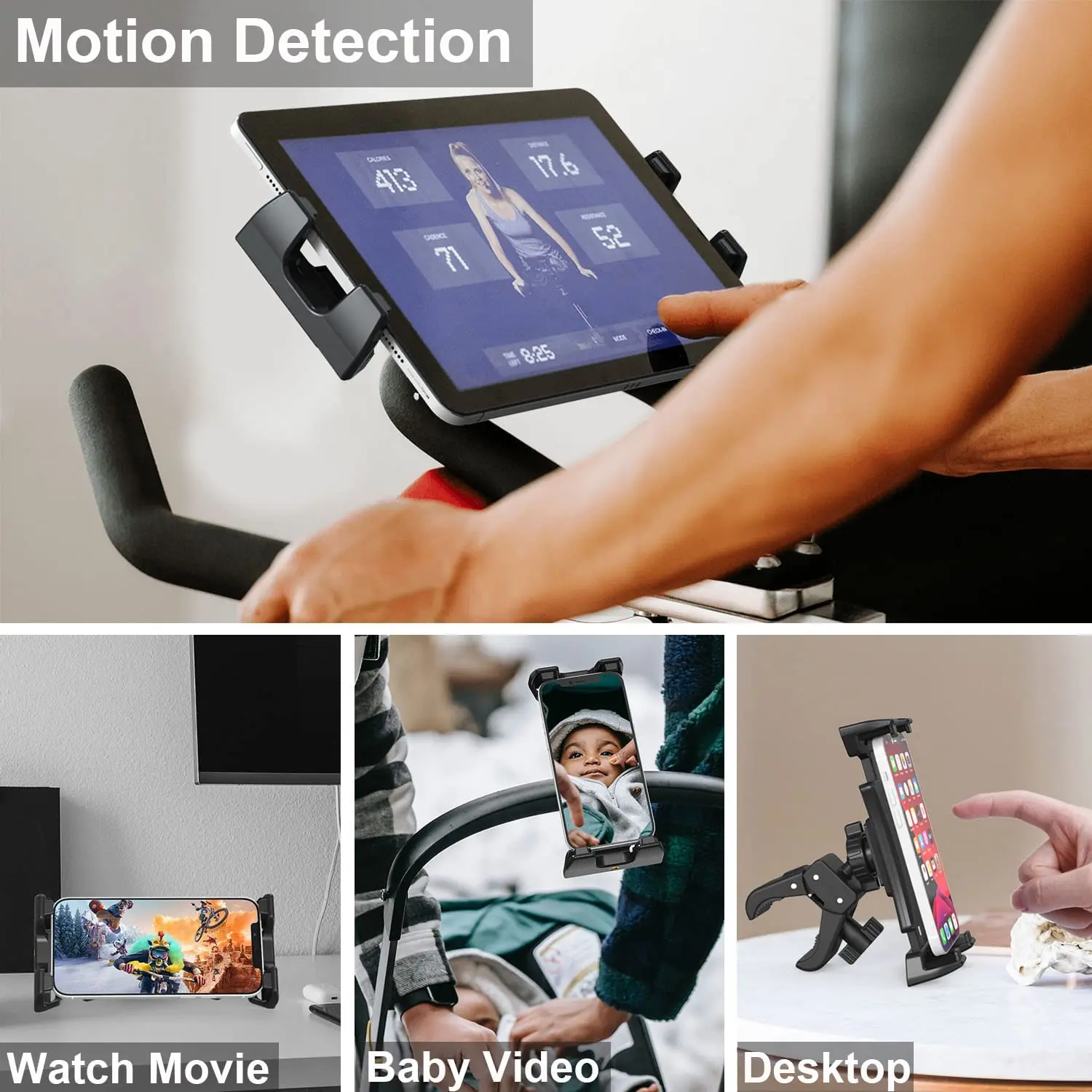 Bicycle Tablet Holder Universal Adjustable Mount Bike Bracket For iPad Mount Stand Indoor Gym Treadmill Handlebar Tablet Holder