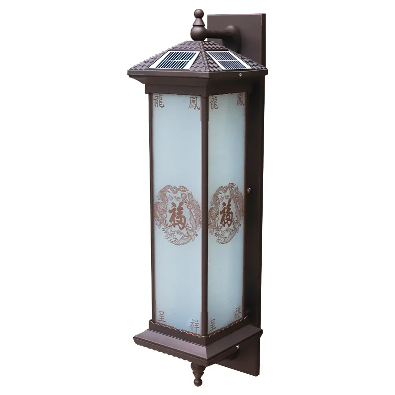 PLLY Solar Wall Lamp Outdoor Creativity Chinese Sconce Light LED Waterproof IP65 for Home Villa Porch Courtyard