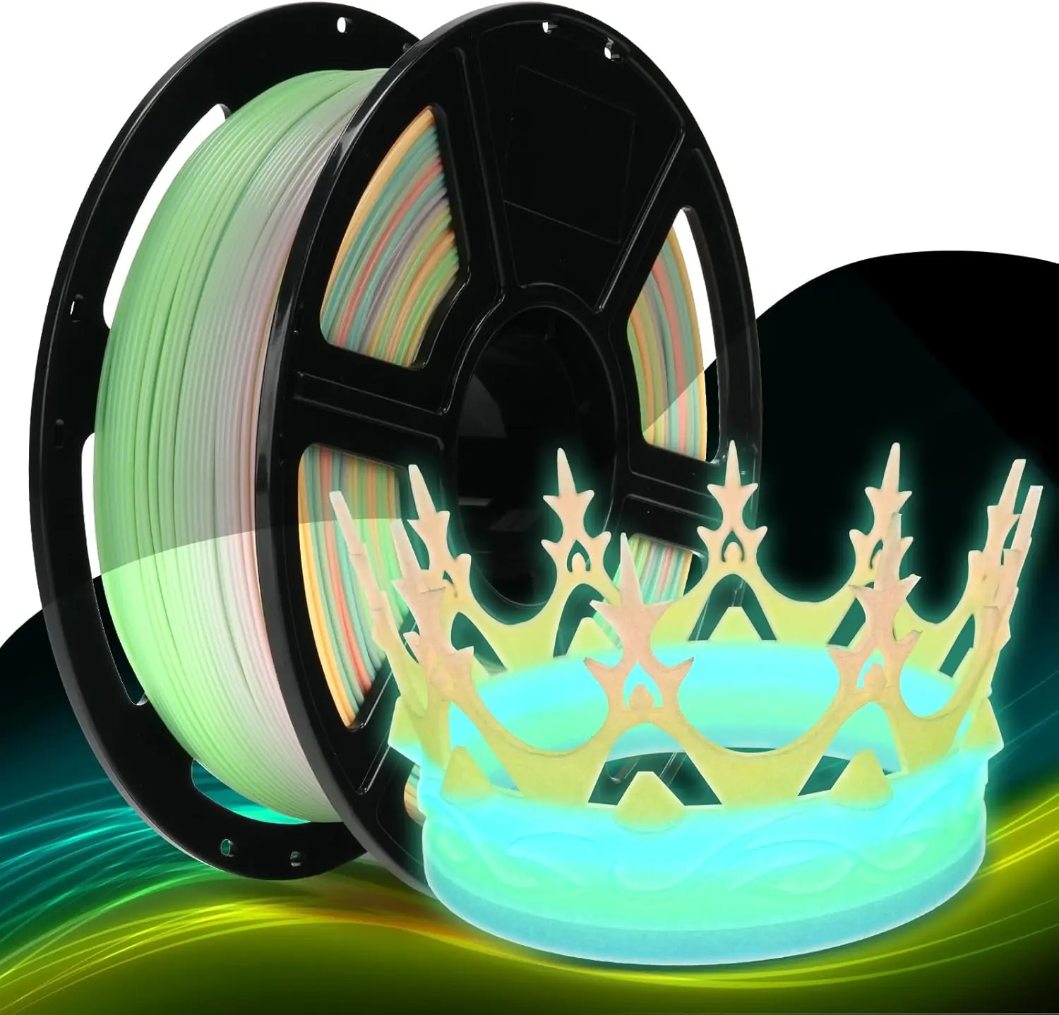 

Rapid PLA Filament 1.75mm Glow in the Dark, High Speed 500mm/s 3D Printer Filament 1kg, Dimensional Accuracy +/- 0.02mm