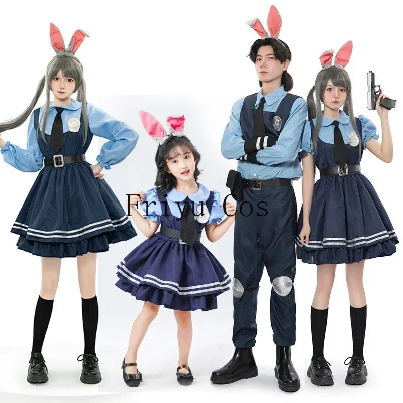 Película de Anime Toy Story conejo oficial de policía Judy Hopps Cosplay disfraz uniforme traje mujer falda Woody ropa de Halloween