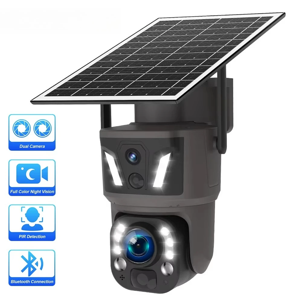 3K 50x Optical Zoom Dual Lens Solar       6MP 4G SIM PTZ Surveillance WIFI Outdoor Security, Humanoid Tracking
