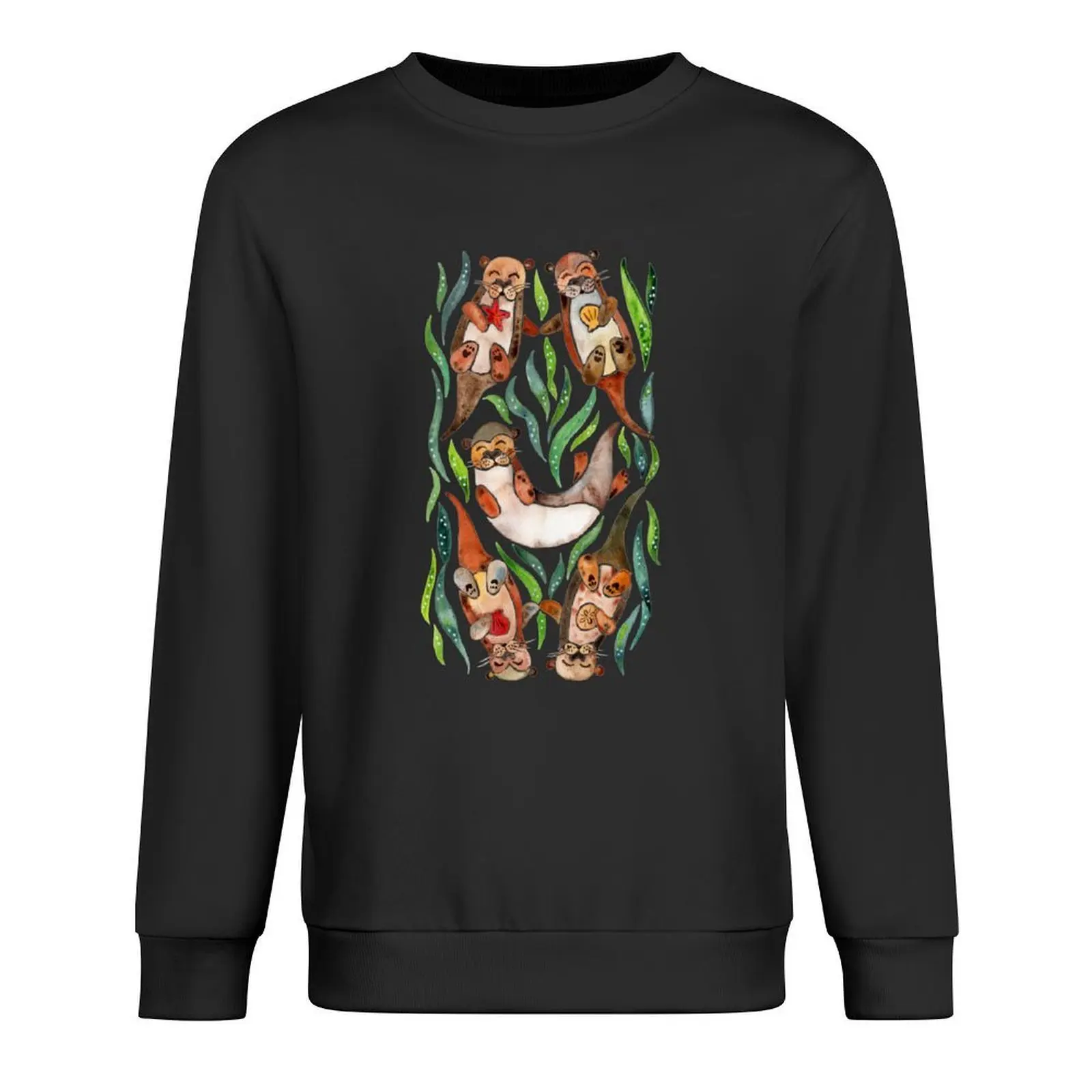 خمسة ثعالب الماء - بلوفر أعشاب بحرية خضراء ملابس شتوية ملابس خريف كورية بلوزة ملابس رجالية بلوزات رجالية #1