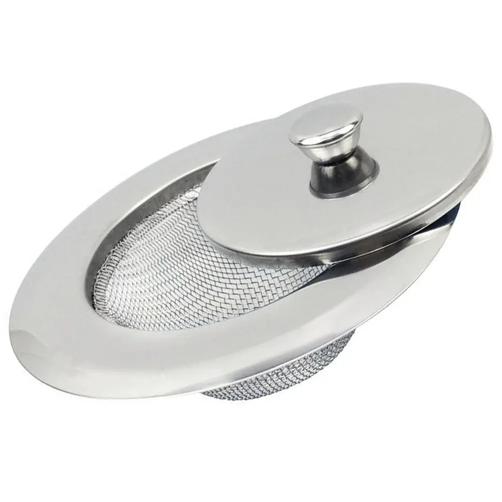 

1Set Heavy Duty Stainless Steel Sink Strainer and Drain Stopper for Kitchen Dishwashing Sink Vegetable Basin Clog Odor Control