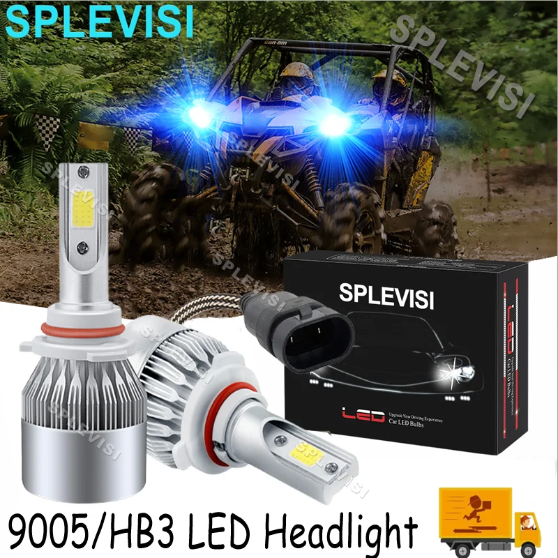 

2X SPLEVISI Upgrades Ice Blue 90W For Can-Am Commander 1000 2011 2012 2013 2014 2015 2016 2017 2018 2019 LED Headlights 12V-24V