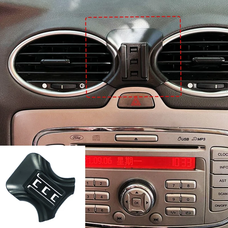 Car Phone Holder For Ford Focus MK2 2005 2006 2007 2008 2009-2011 Mobile Phone Support Car Mounts Wireless Charging Accessories