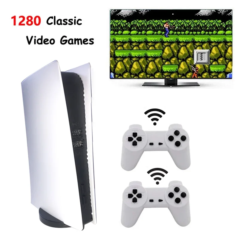 

Game Station 5 Tv Wireless Video Game Console Built-in 1280 Classic Games Retro Mini Game Player Support Av Output