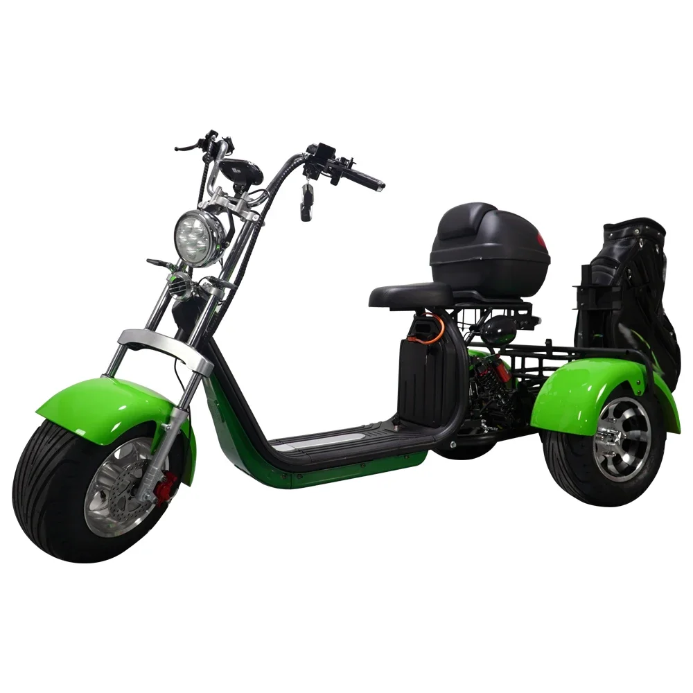 Golf Scooter 3-Wheel Aluminum Alloy Electric Scooter With 10-Inch Citycoco Off-Road Tire 2000W Power 60V Voltage